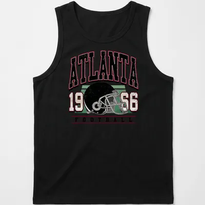 Vintage retro Atlanta Football t-shirt featuring a helmet and bold text — printed on a tank top