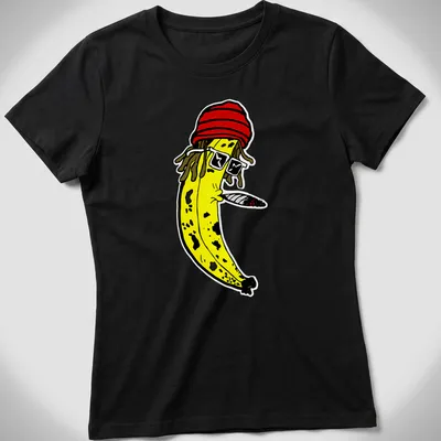 Cartoon banana with dreadlocks and sunglasses above 'Fortunate Youth' text. — printed on a women's shirt
