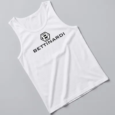 Modern logo T-shirt featuring the Bettinardi Hex B Emblem in black and white — printed on a tank top