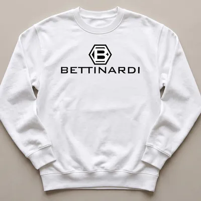 Modern logo T-shirt featuring the Bettinardi Hex B Emblem in black and white — printed on a unisex sweatshirt