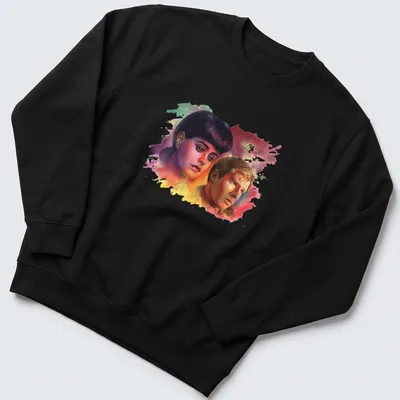 Watercolor t-shirt featuring Blade Runner characters with 'Voight Kampff' text — printed on a unisex sweatshirt