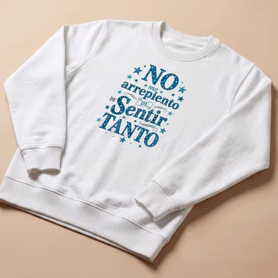 Glittery dark blue stars surrounding playful text on a — printed on a unisex sweatshirt