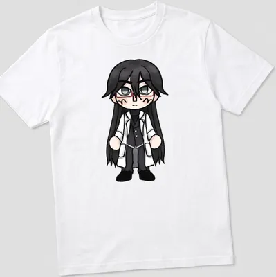 Chibi Hirose Shingo illustration in blue, black, white, and red colors