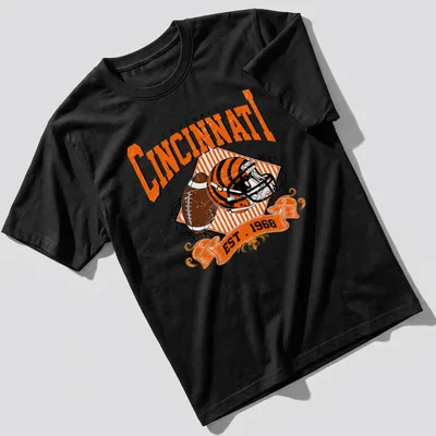 Vintage Cincinnati Football t-shirt featuring a helmet and football illustration