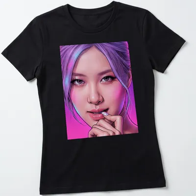 Comic book style portrait of a woman with lavender hair in vibrant colors — printed on a women's shirt