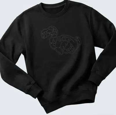 Simple white silhouette of a Dodo bird on a — printed on a unisex sweatshirt