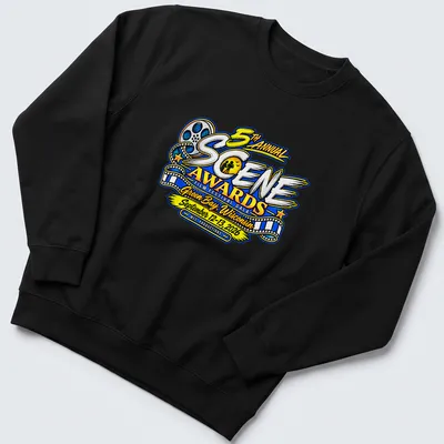 Vibrant, colorful film festival graphic featuring awards gala text — printed on a unisex sweatshirt