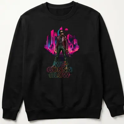 Vibrant retro Jazz Musician t-shirt with trumpet and playful text — printed on a unisex sweatshirt
