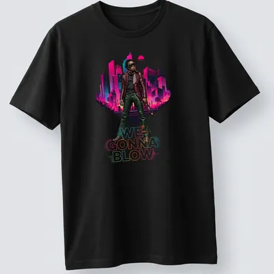 Vibrant retro Jazz Musician t-shirt with trumpet and playful text — printed on a unisex t-shirt