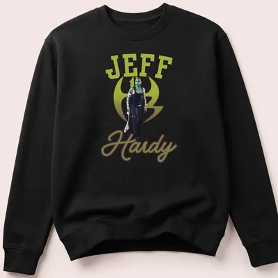 Bold graphic tee featuring Jeff Hardy in action with vibrant colors. — printed on a unisex sweatshirt