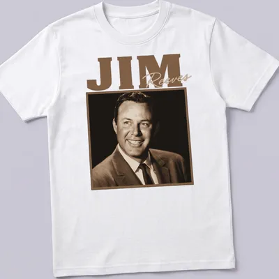 Vintage Jim Reeves T-shirt in brown and beige with retro design
