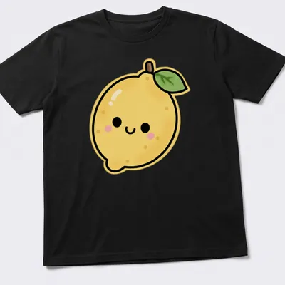 Cute cartoon lemon character with a happy face and colorful accents