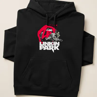 Grunge-style T-shirt featuring Linkin Park logo and a fierce monster graphic — printed on a unisex hoodie
