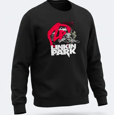 Grunge-style T-shirt featuring Linkin Park logo and a fierce monster graphic — printed on a unisex sweatshirt