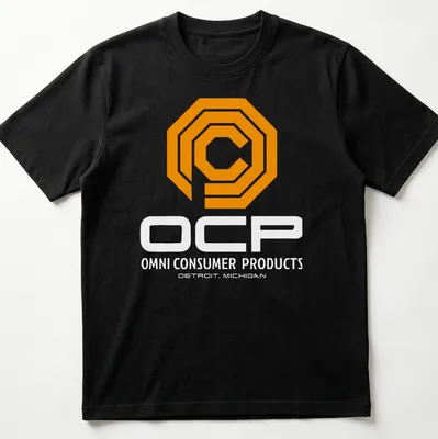 Contemporary octagon logo tee with 'OCF ORIGINAL CONSUMER PRODUCTS EST. 2023' in orange and white