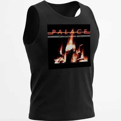 Retro T-shirt featuring Palace USA & Canada tour 2026 text in bold style — printed on a tank top