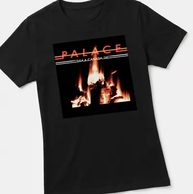 Retro T-shirt featuring Palace USA & Canada tour 2026 text in bold style — printed on a women's shirt