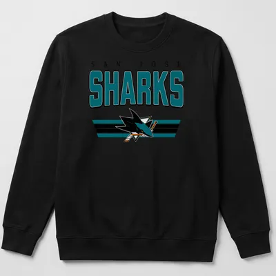 Retro T-shirt featuring the San Jose Sharks team name in bold colors. — printed on a unisex sweatshirt