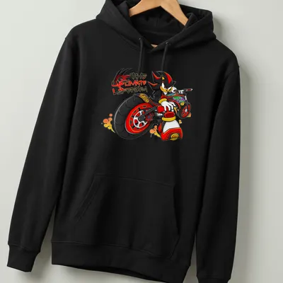 Graffiti-style print of Shadow The Hedgehog with bold colors — printed on a unisex hoodie