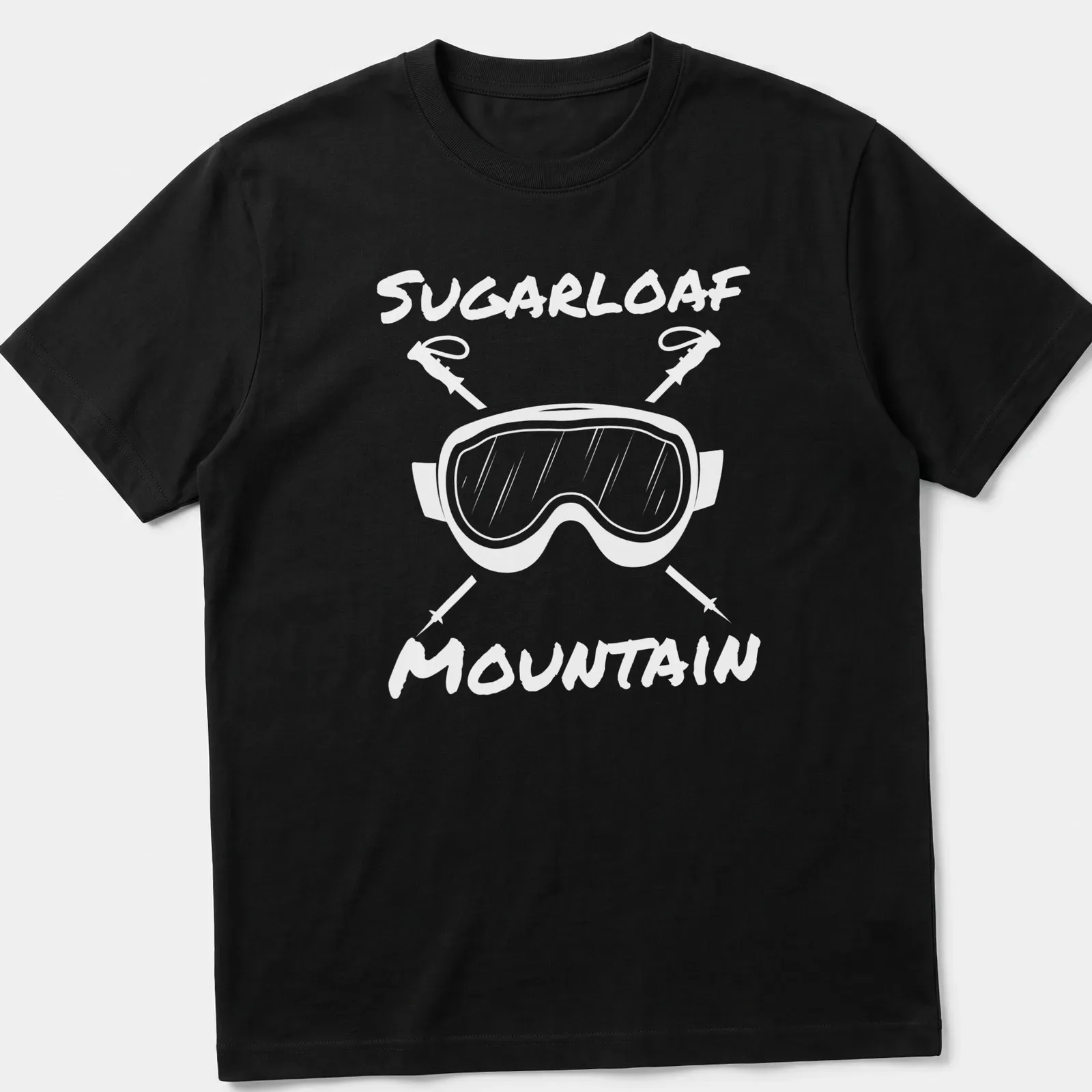 Rustic design featuring ski goggles and text about skiing season. — printed on a unisex t-shirt