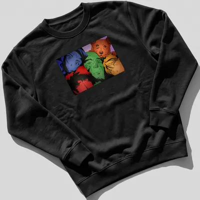 Colorful doodle characters exploring space with playful designs — printed on a unisex sweatshirt
