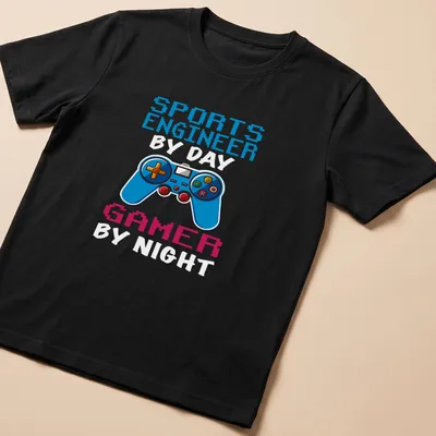 Pixel art Sports Engineer Gamer t-shirt with a video game controller design