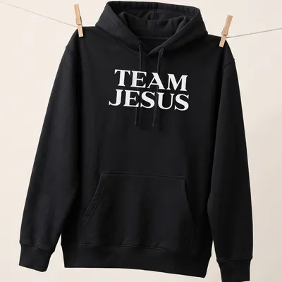 Bold typography Team Jesus t-shirt with white lettering — printed on a unisex hoodie