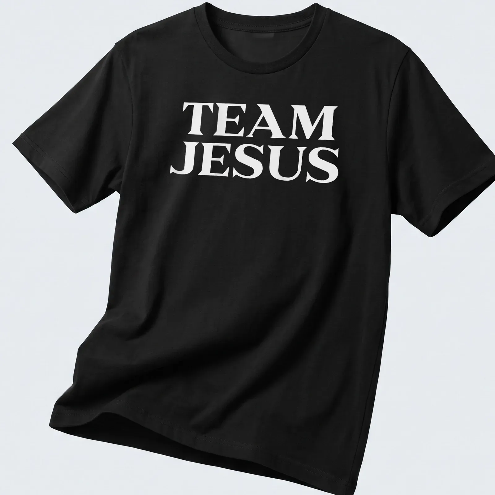 Bold typography Team Jesus t-shirt with white lettering — printed on a unisex t-shirt