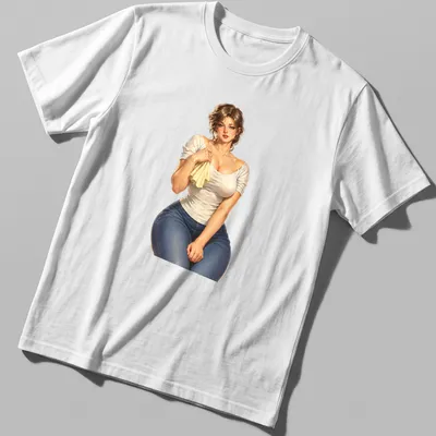Vintage retro pin-up mechanic in blue jeans, showcasing nostalgic craftsmanship