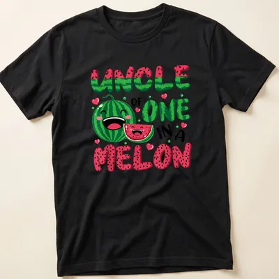 Kawaii watermelon graphic t-shirt with fun text for proud uncles