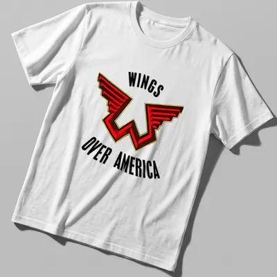 Bold graphic Wings Over America shirt featuring red, black, and yellow colors